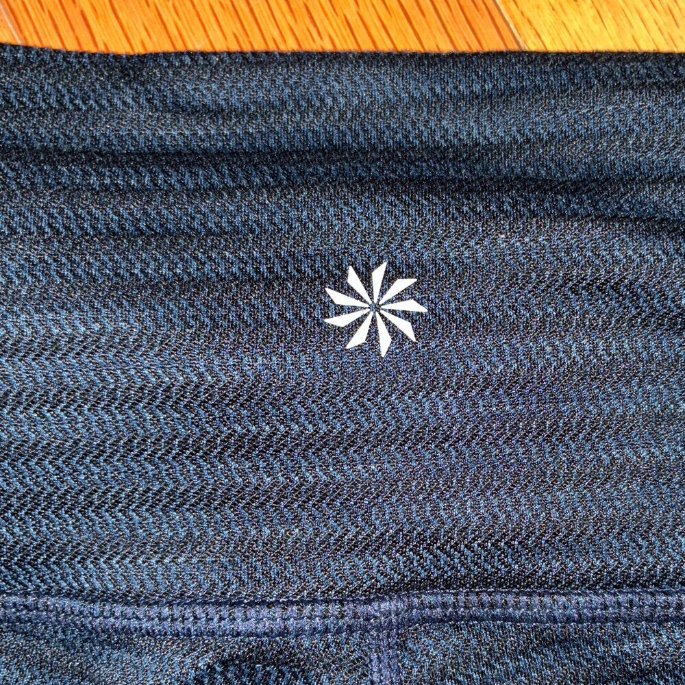 Athleta, blue stripe leggings, Small S, yoga